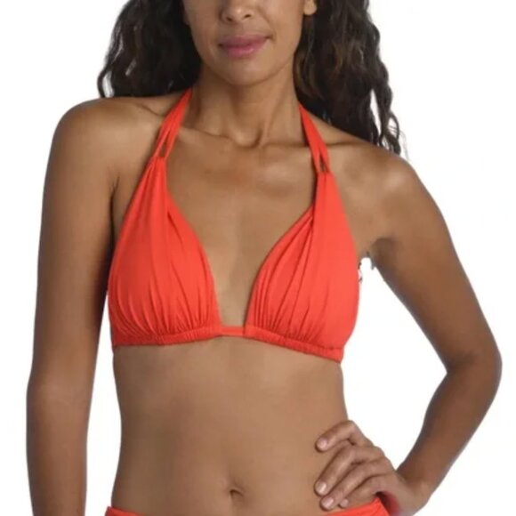 La Blanca Island Goddess Halter Triangle String Bikini Top Paprika Orange - Picture 1 of 7